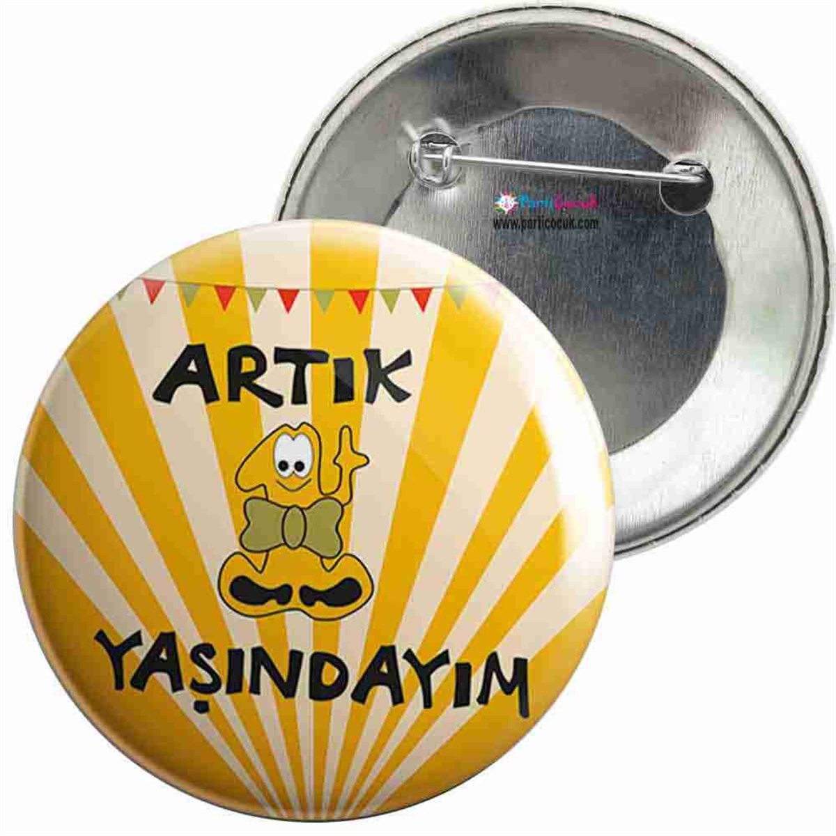 İğneli Metal Rozet 1 Yaş Çizgili Papyon Parti Çocuk   