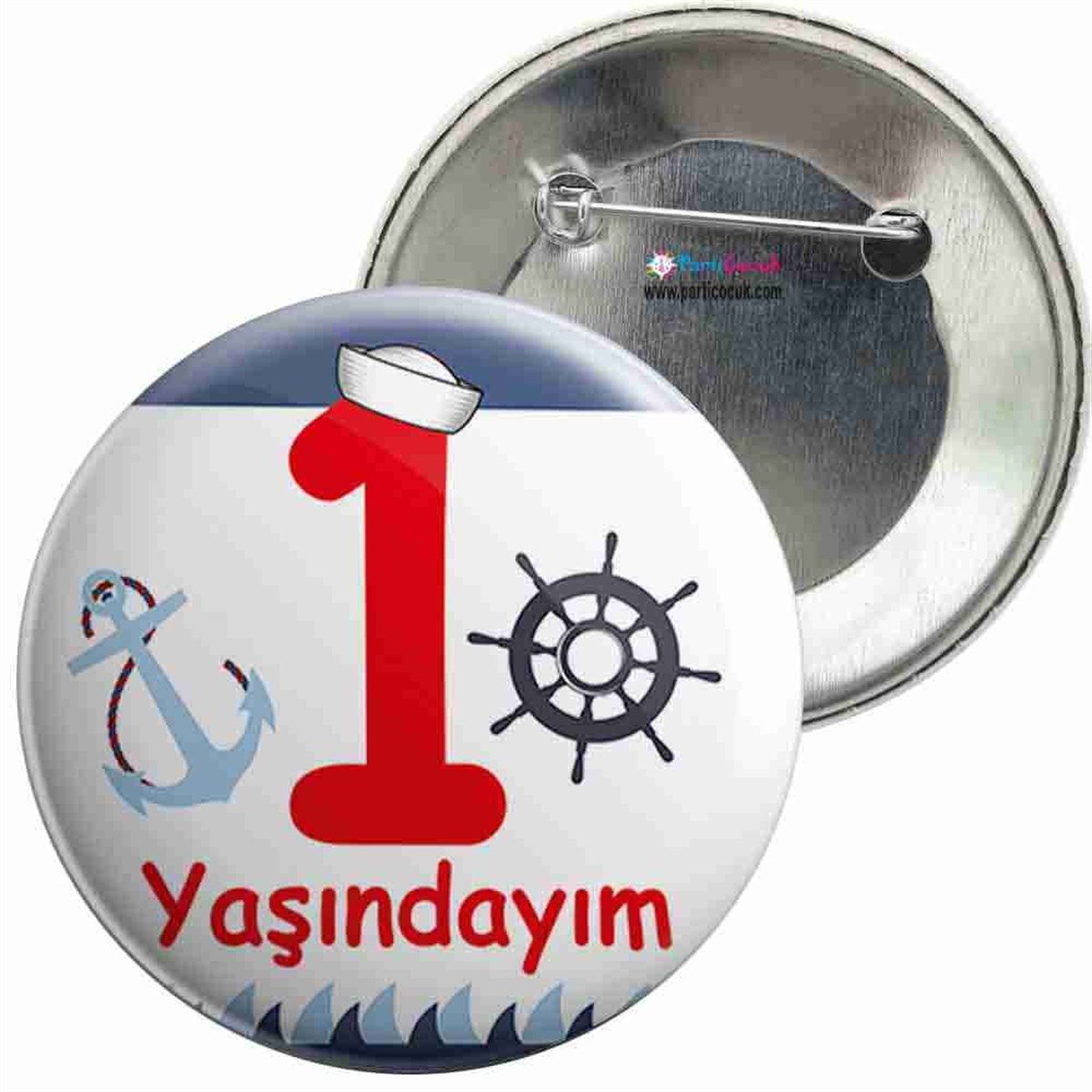 İğneli Metal Rozet 1 Yaş Denizci Parti Çocuk   