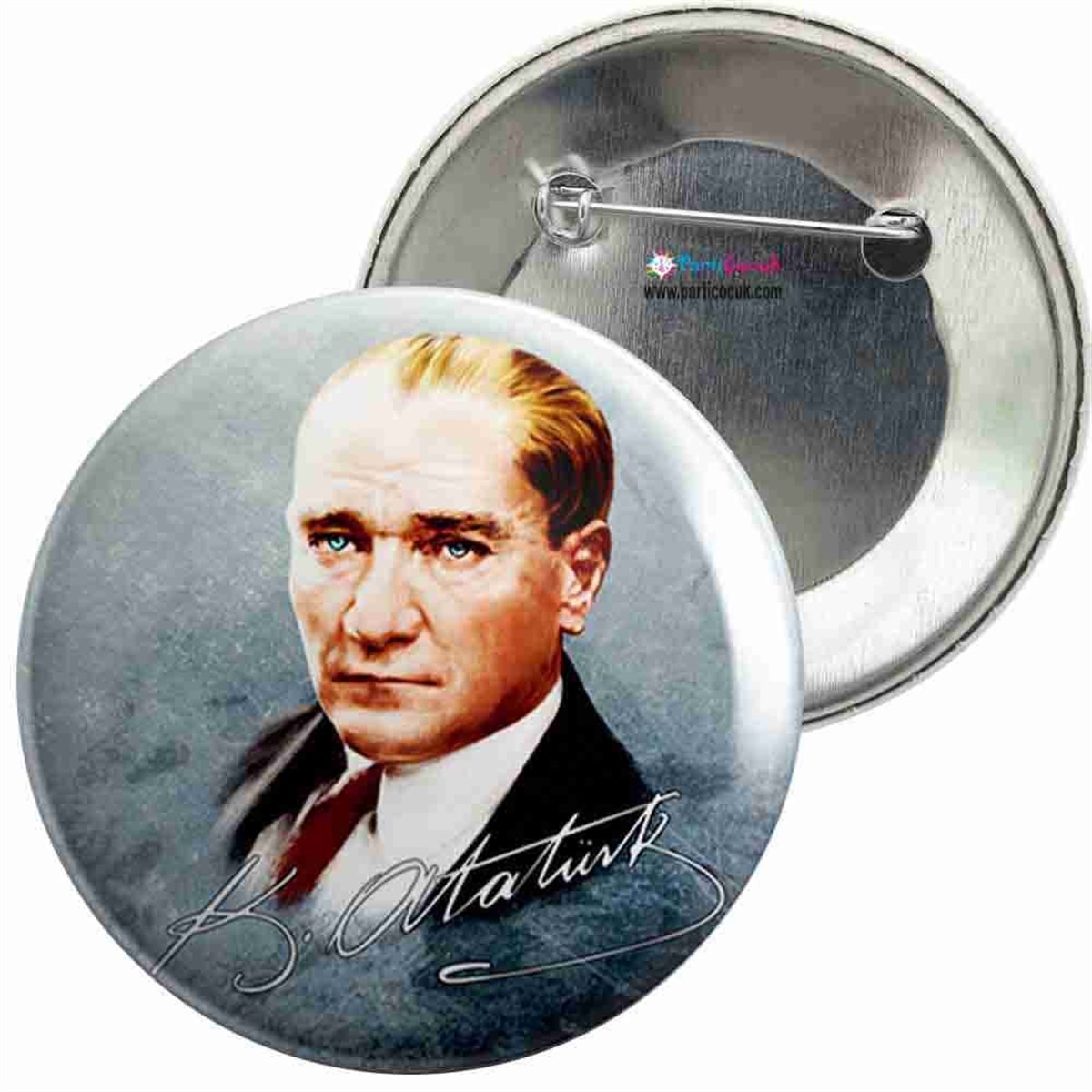 İğneli Metal Rozet Atatürk Resmi 1 Parti Çocuk  
