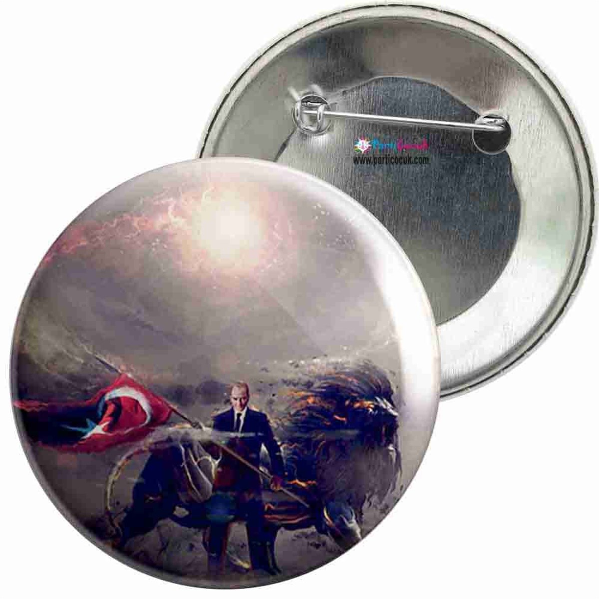 İğneli Metal Rozet Atatürk Resmi 7 Parti Çocuk  