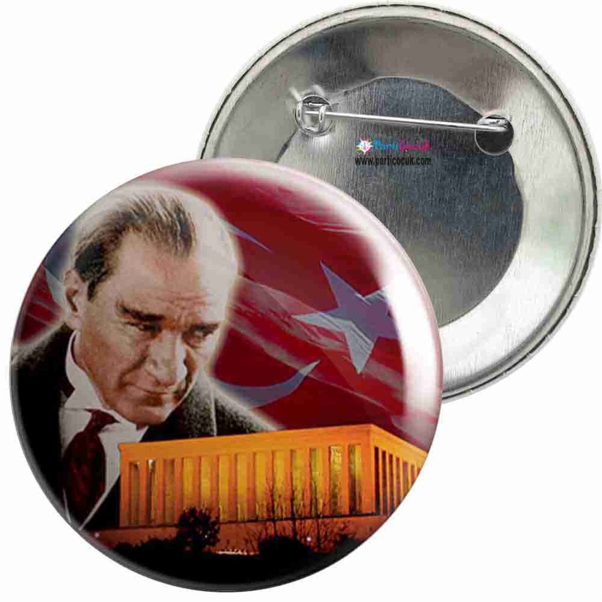 İğneli Metal Rozet Atatürk Resmi 8 Parti Çocuk  