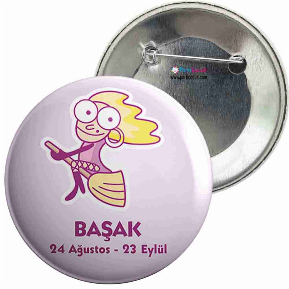 İğneli Metal Rozet Başak Burcu Parti Çocuk   