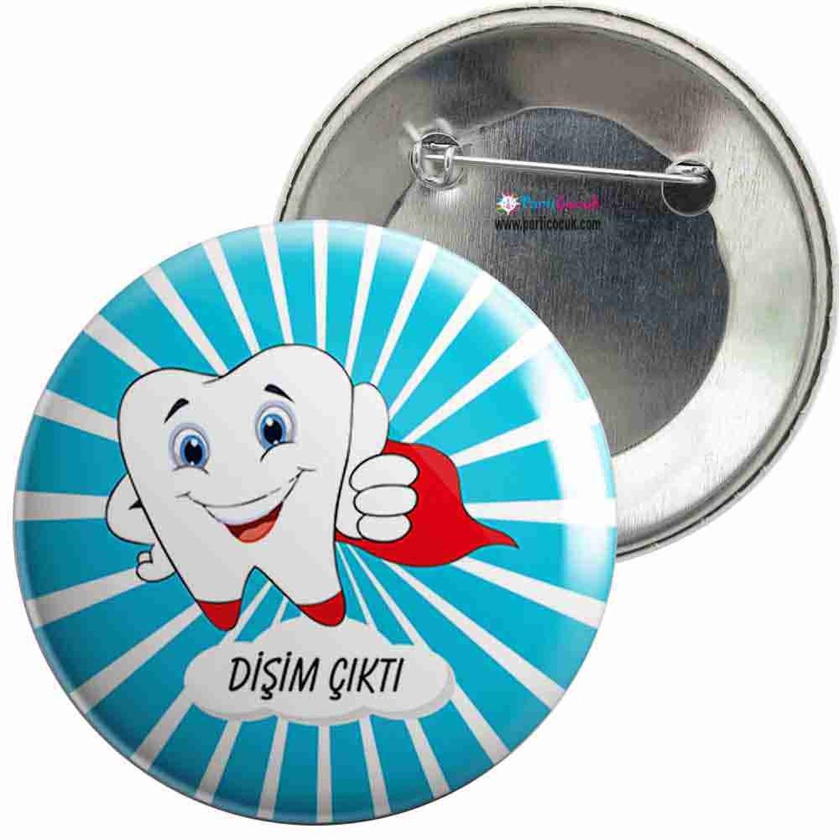 İğneli Metal Rozet Diş Buğdayı 2 Parti Çocuk  