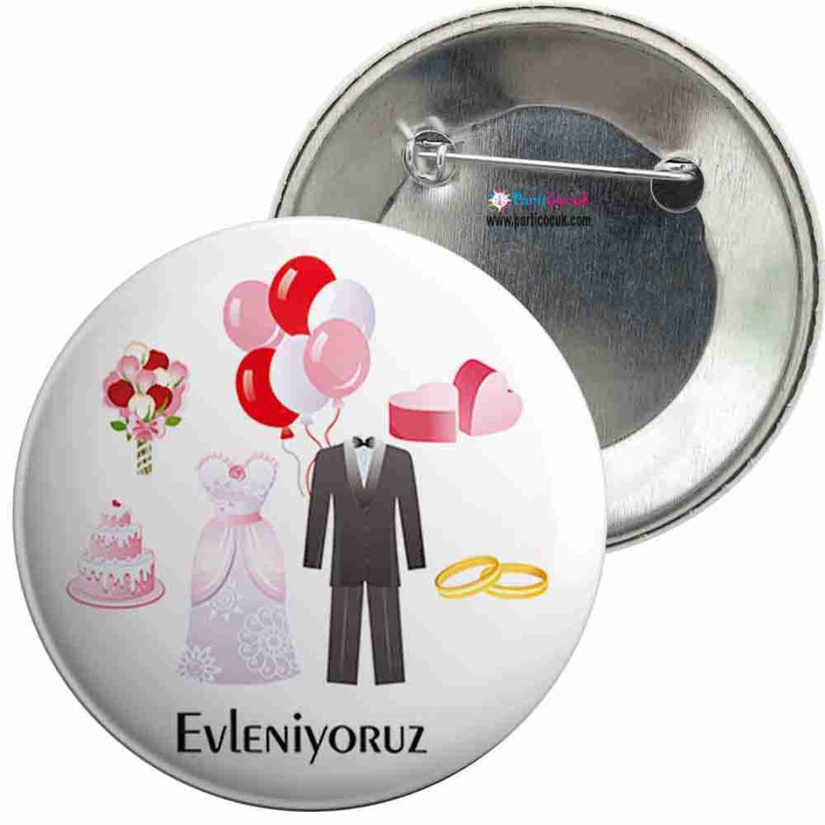 İğneli Metal Rozet Evlilik 19 Parti Çocuk  