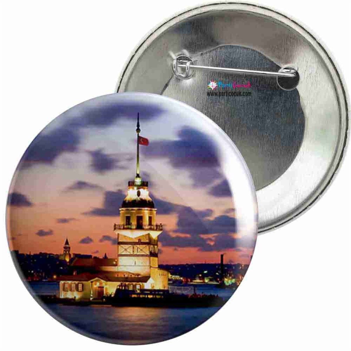 İğneli Metal Rozet İstanbul Manzara 4 Parti Çocuk  