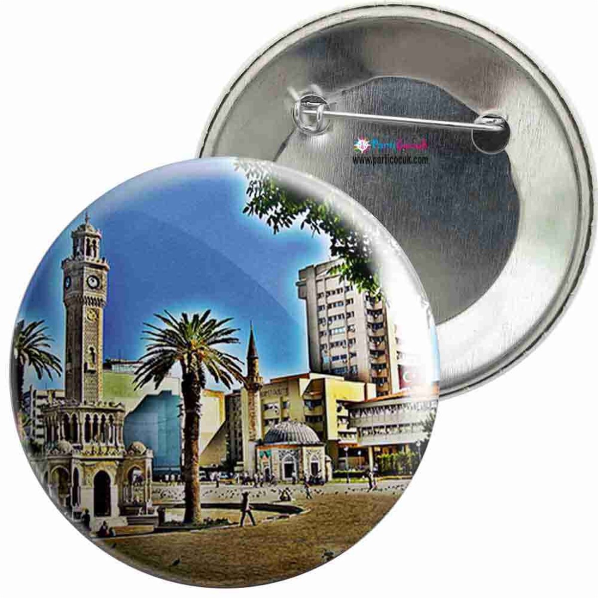 İğneli Metal Rozet İzmir Manzara 1 Parti Çocuk  