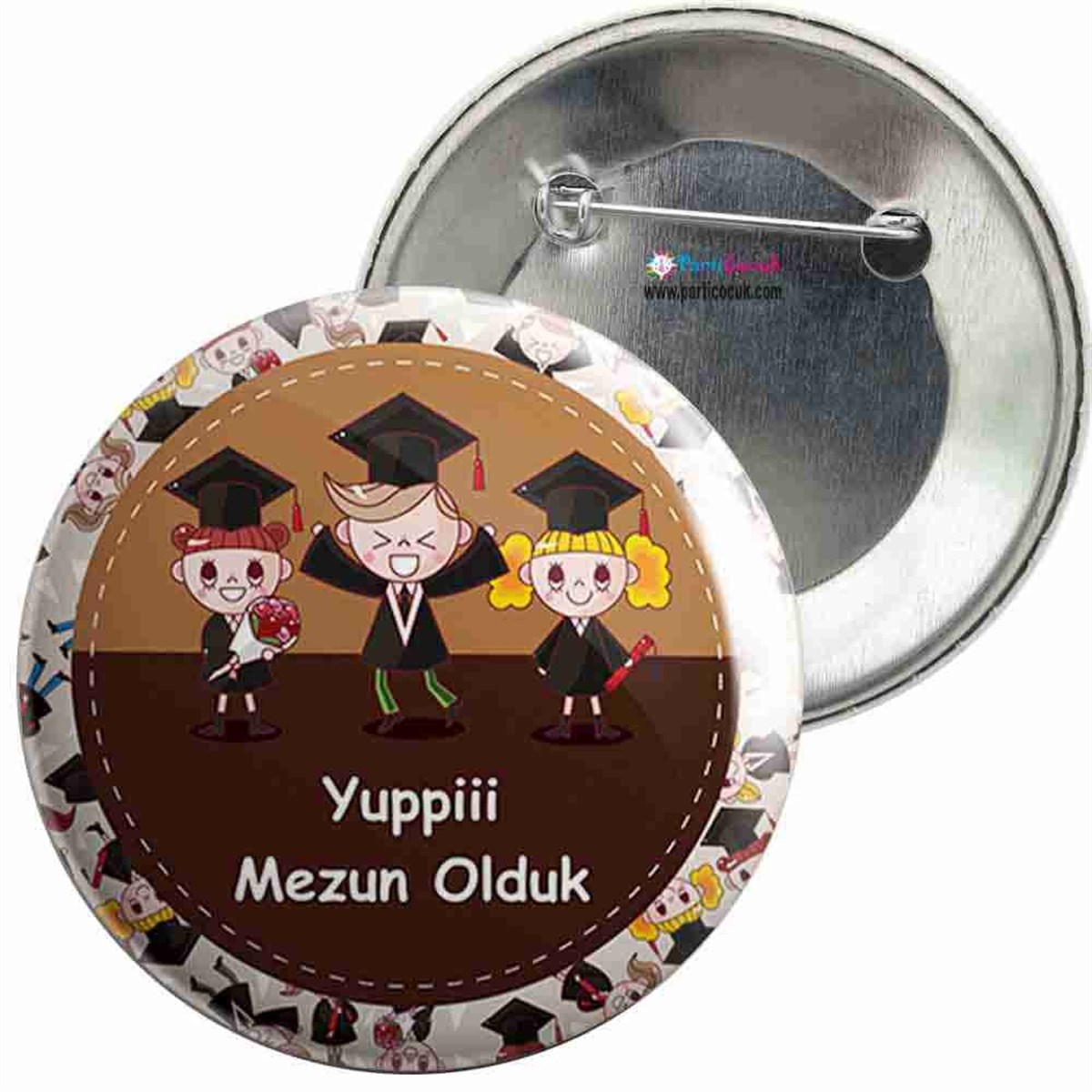İğneli Metal Rozet Mezuniyet Töreni 1 Parti Çocuk  