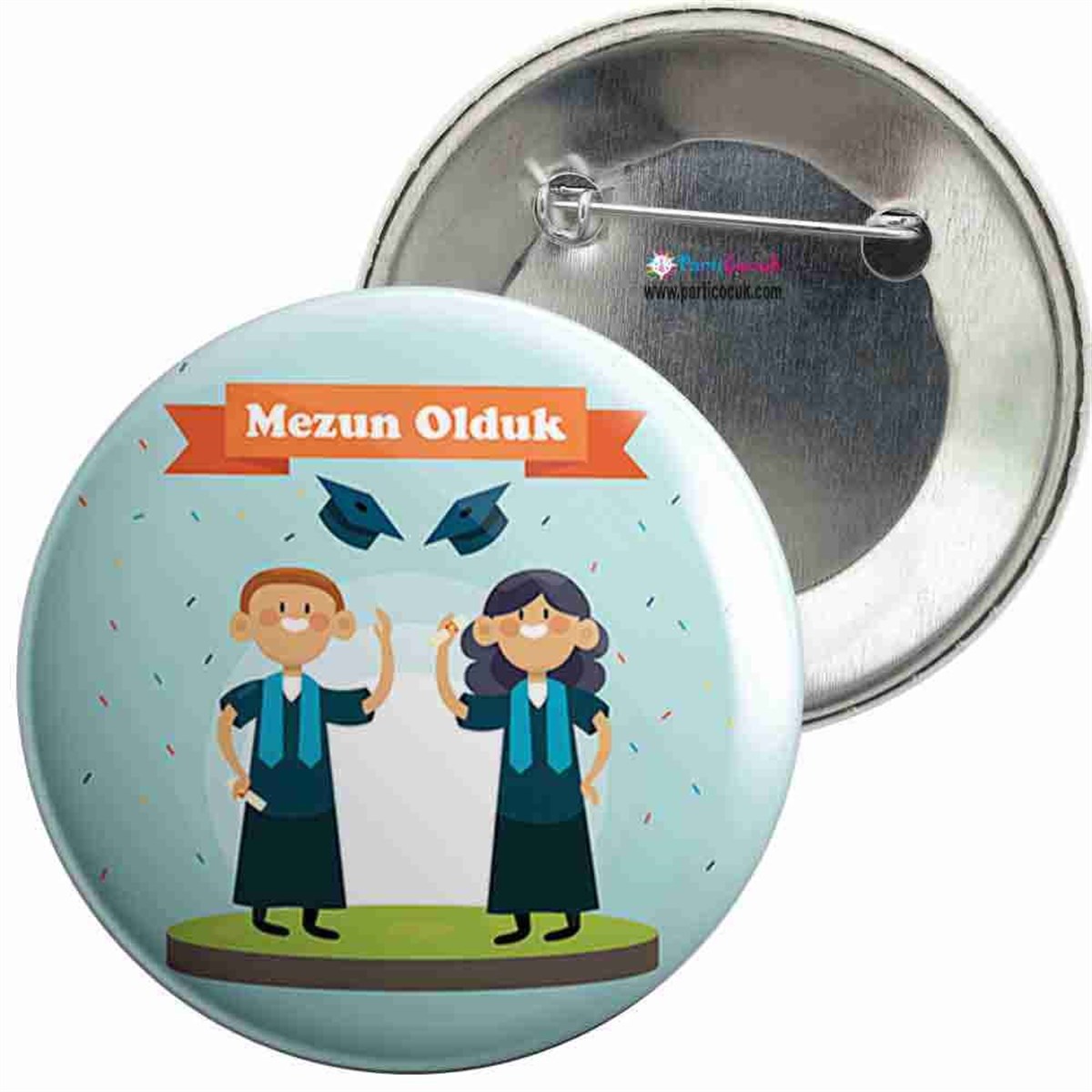İğneli Metal Rozet Mezuniyet Töreni 10 Parti Çocuk  