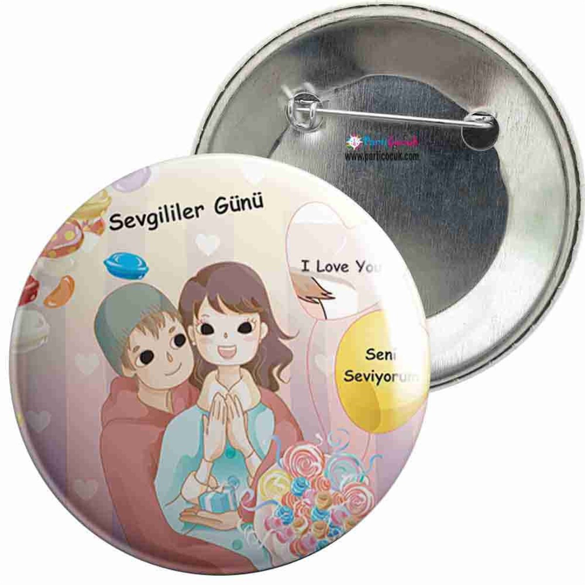 İğneli Metal Rozet Sevgililer Günü 4 Parti Çocuk 