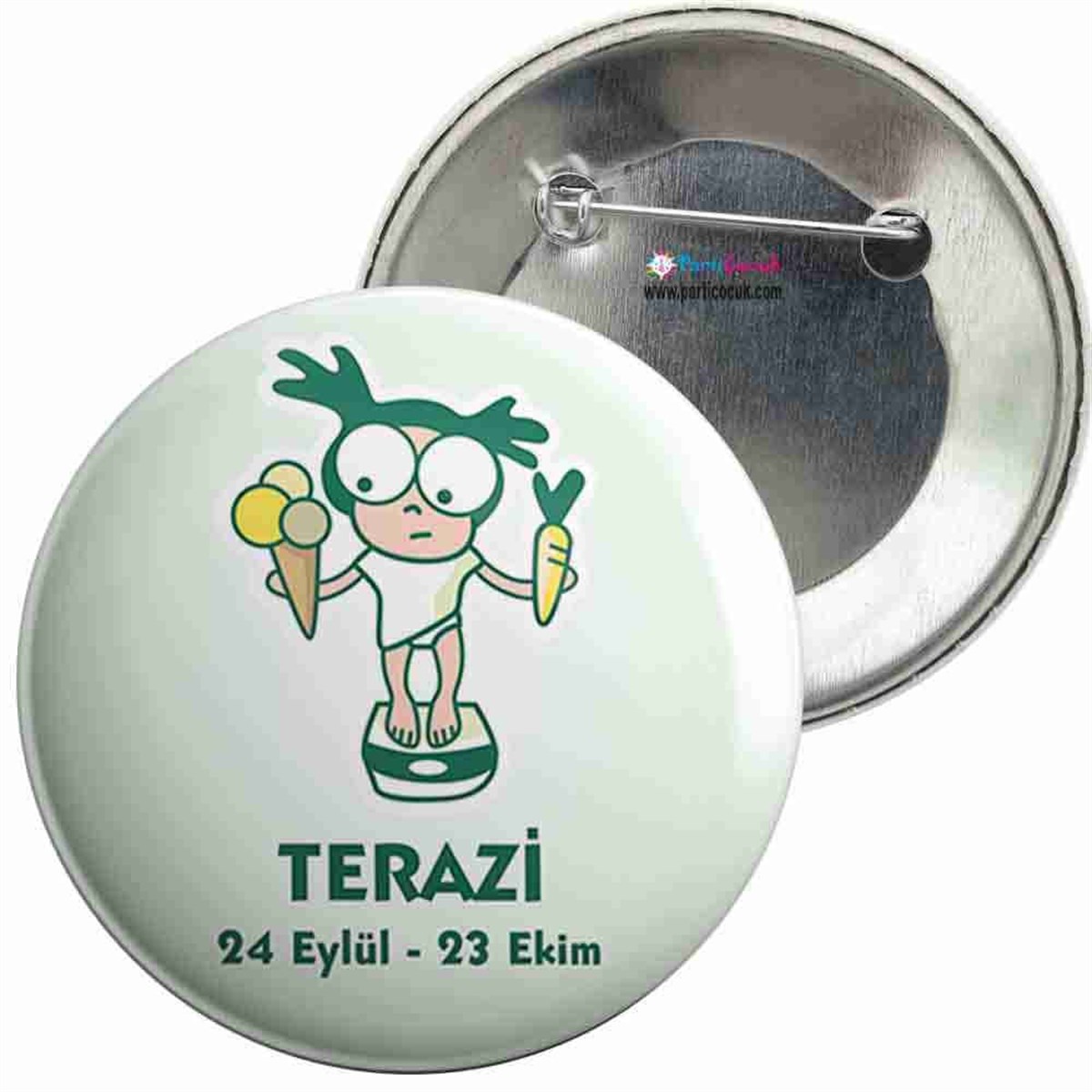İğneli Metal Rozet Terazi Burcu Parti Çocuk   