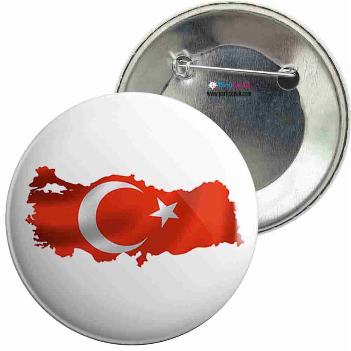 İğneli Metal Rozet Türk Bayrağı 1 Parti Çocuk 