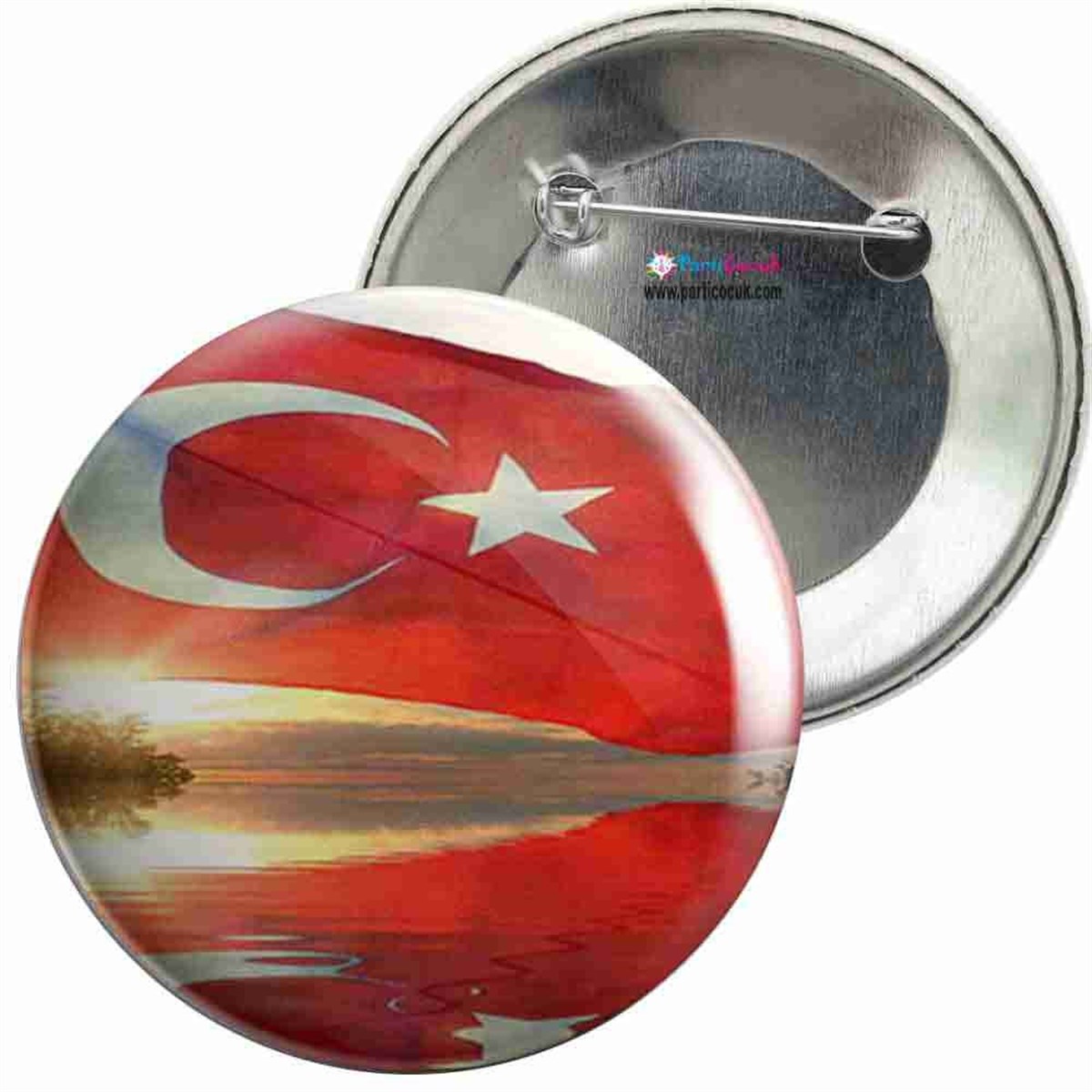 İğneli Metal Rozet Türk Bayrağı 10 Parti Çocuk 
