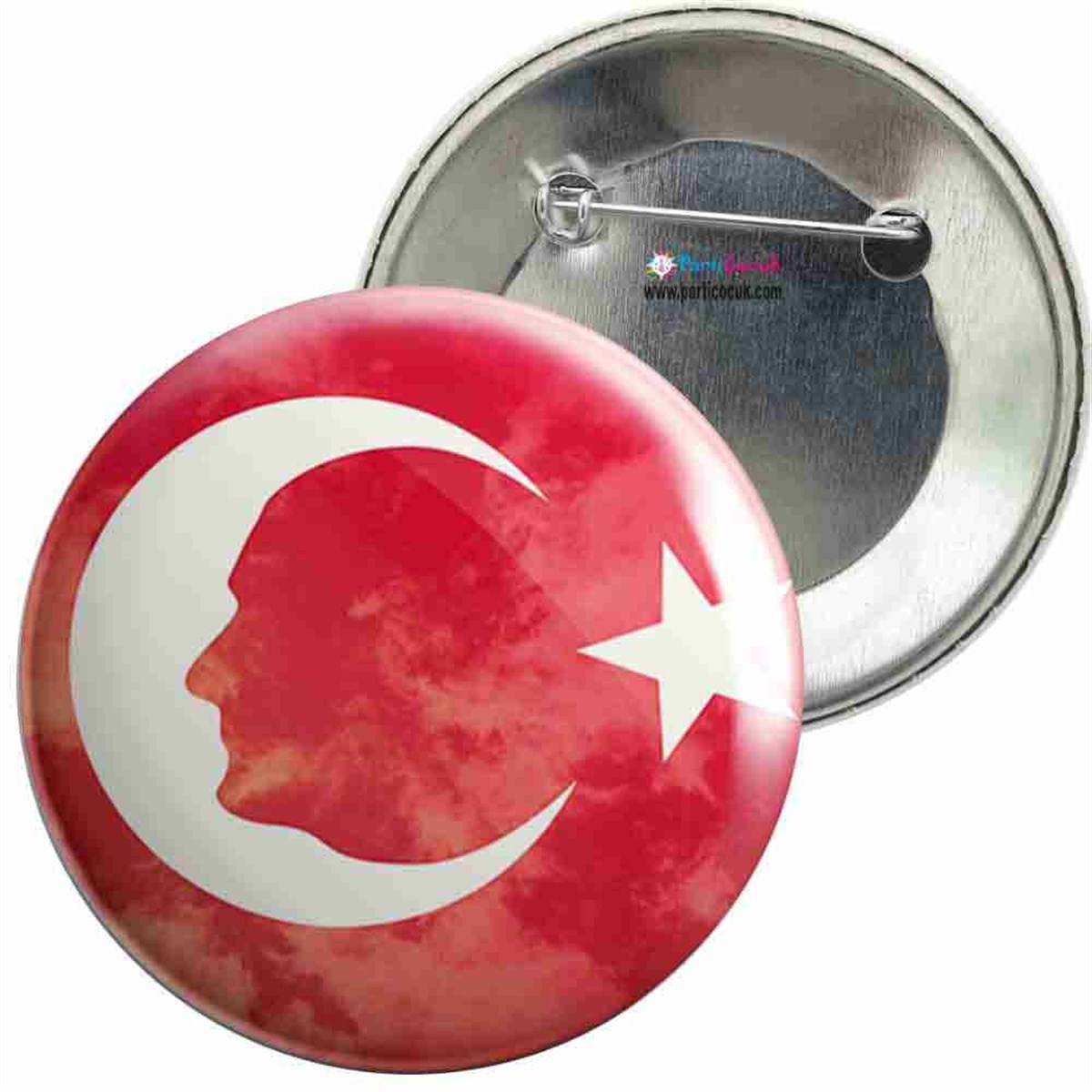 İğneli Metal Rozet Türk Bayrağı 14 Parti Çocuk 