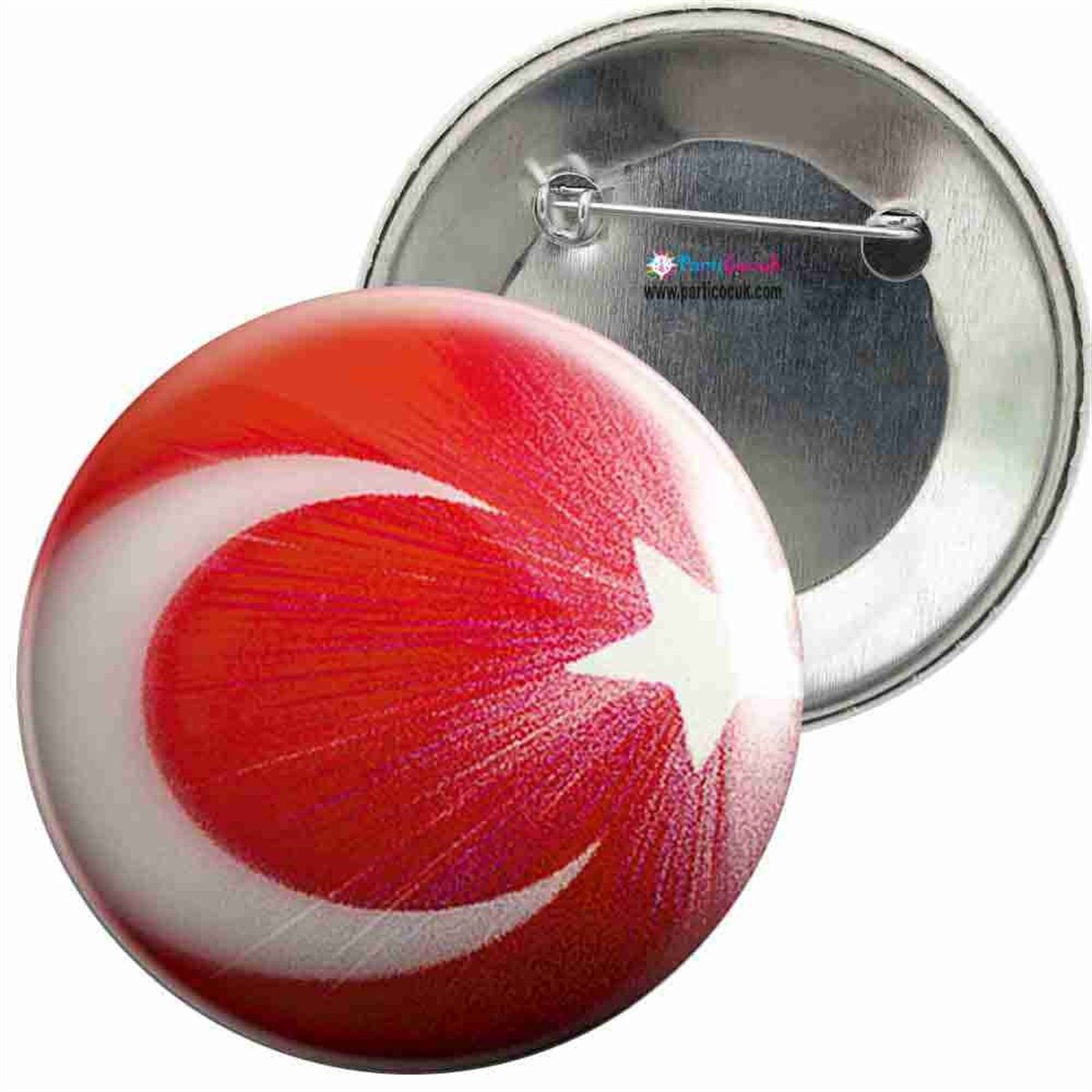 İğneli Metal Rozet Türk Bayrağı 3 Parti Çocuk 