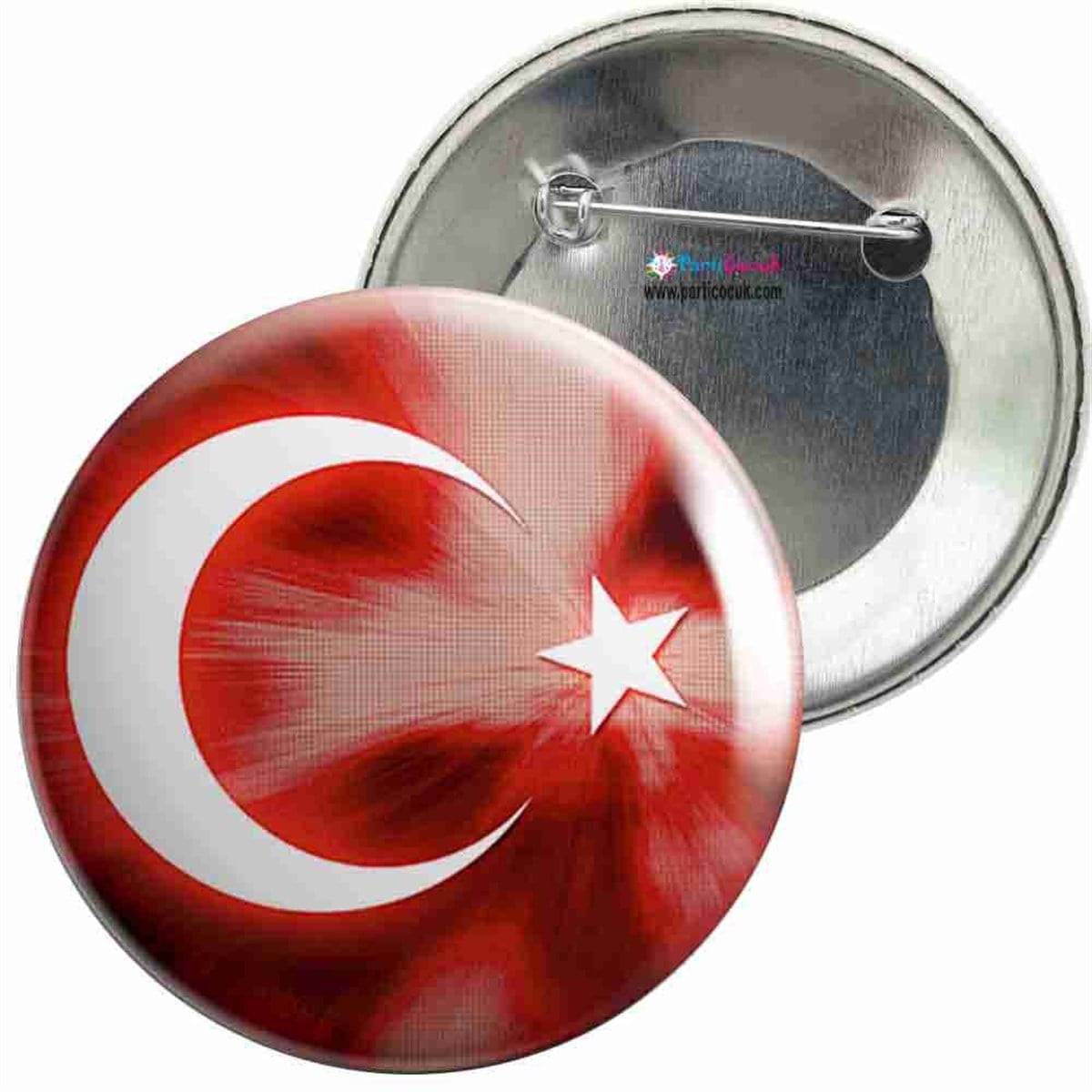 İğneli Metal Rozet Türk Bayrağı 4 Parti Çocuk 