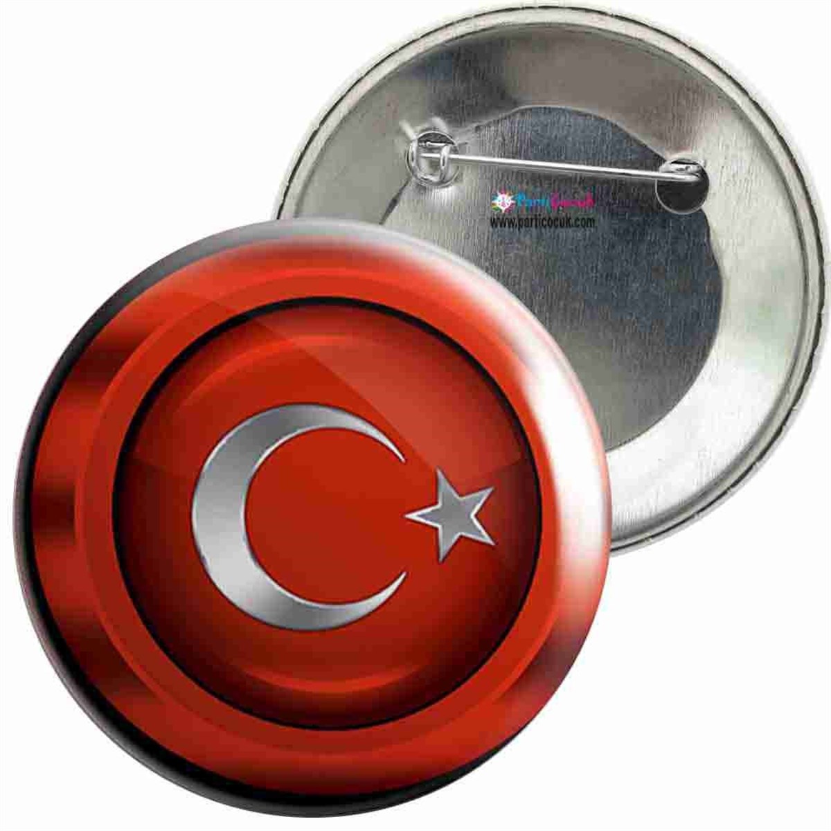 İğneli Metal Rozet Türk Bayrağı 5 Parti Çocuk 