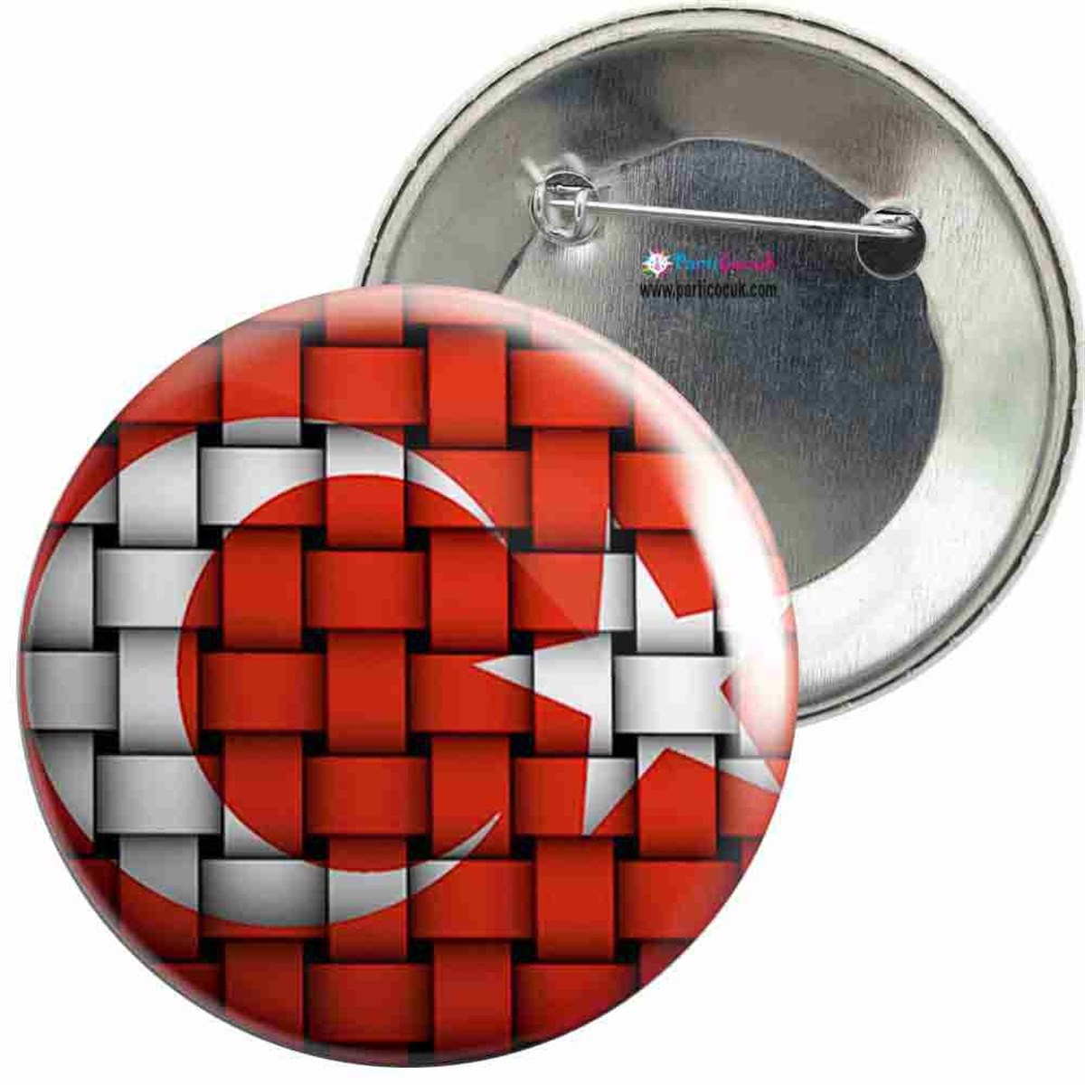 İğneli Metal Rozet Türk Bayrağı 6 Parti Çocuk 