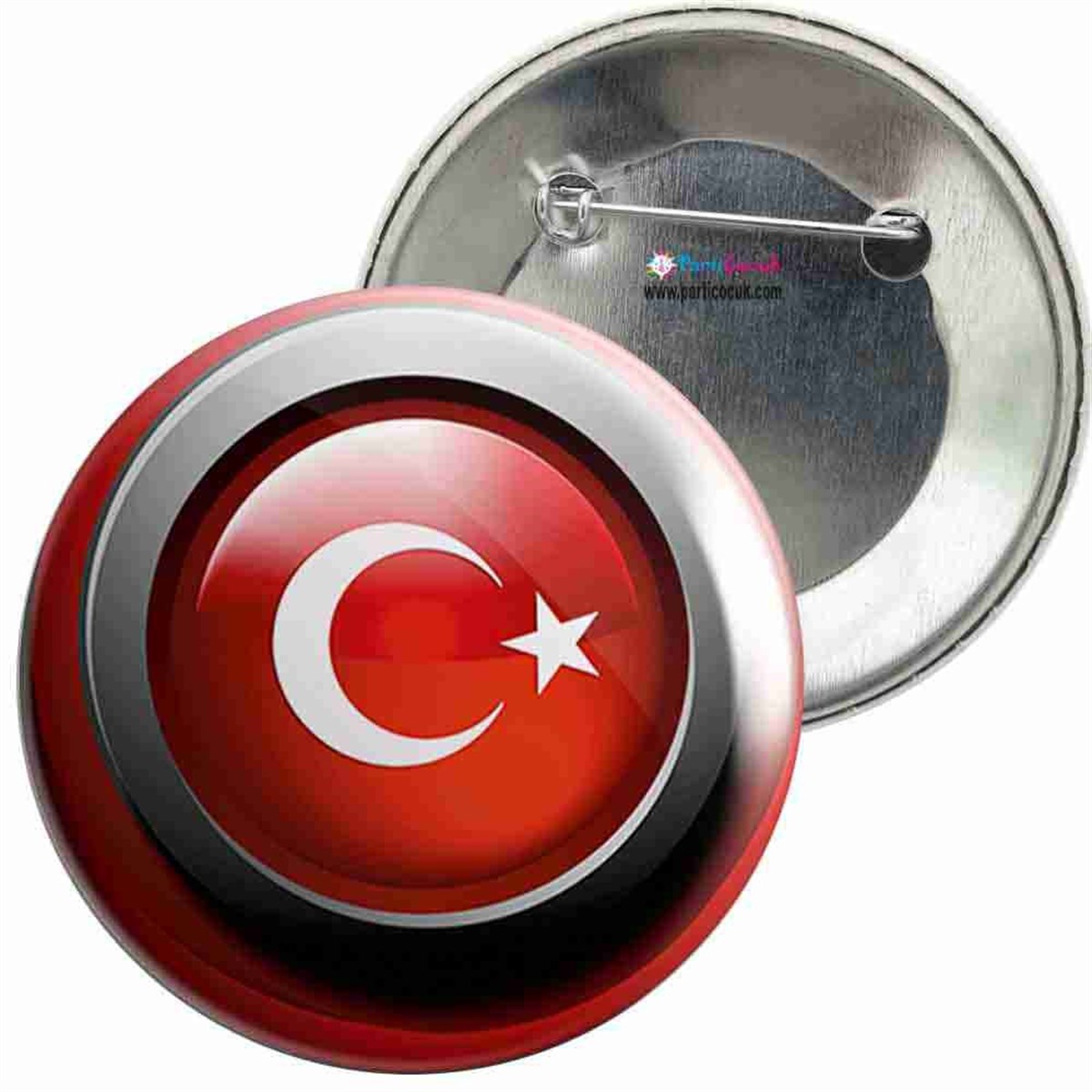 İğneli Metal Rozet Türk Bayrağı 7 Parti Çocuk 