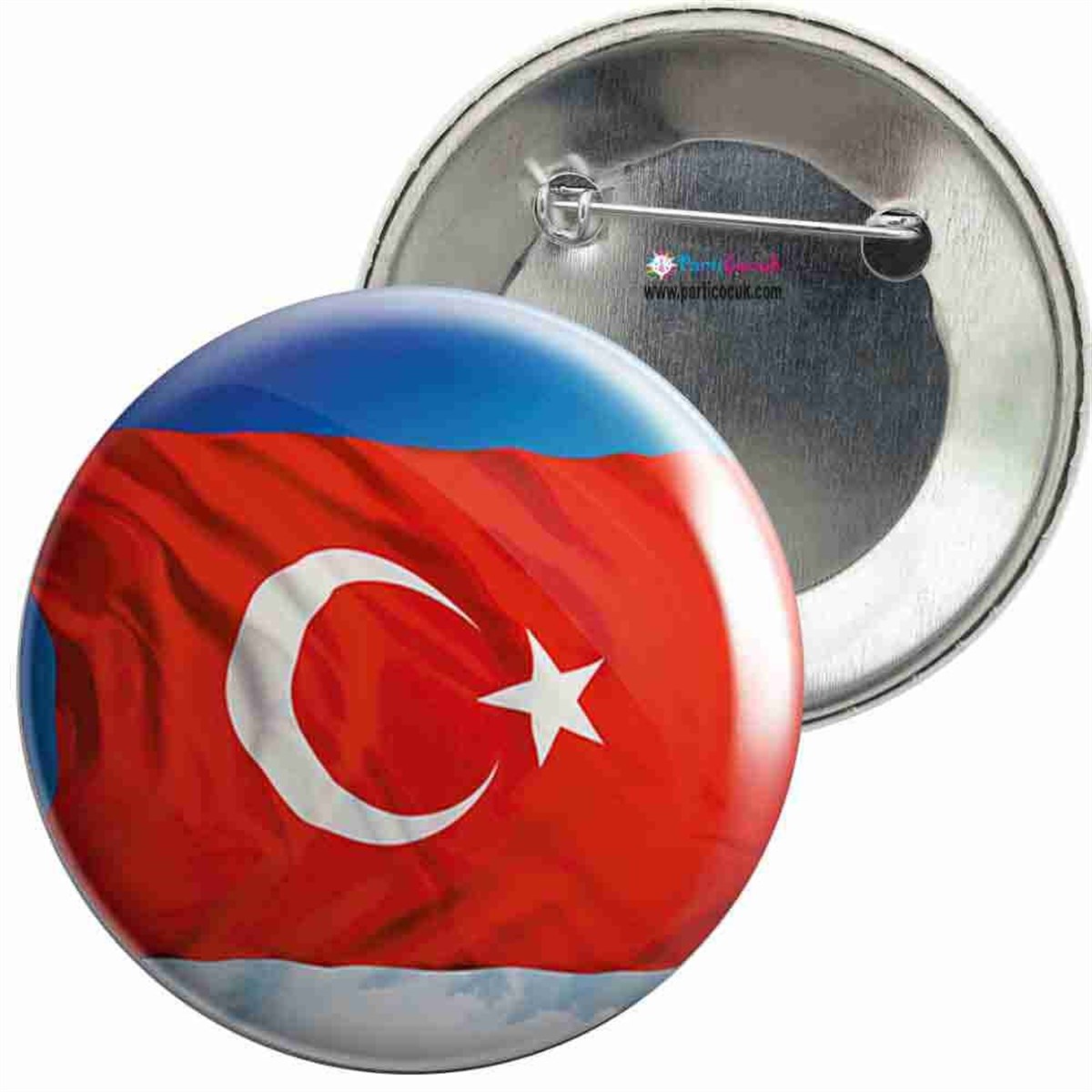 İğneli Metal Rozet Türk Bayrağı 8 Parti Çocuk 