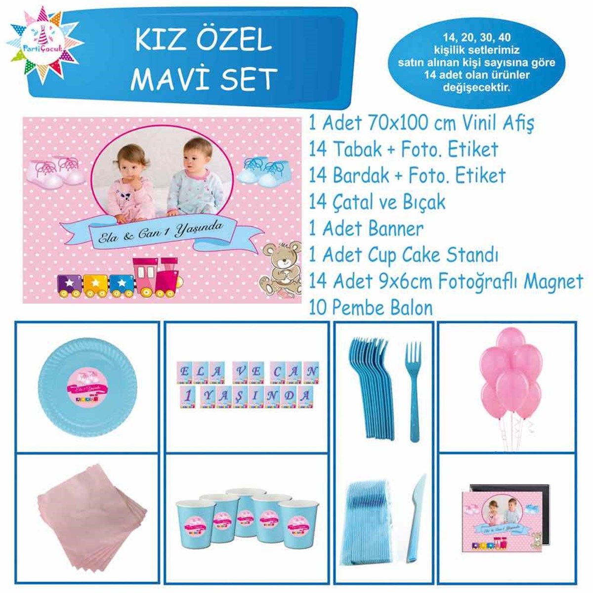 İkiz Pembe Puantiyeli Ayıcıklı Konsept Özel Set  