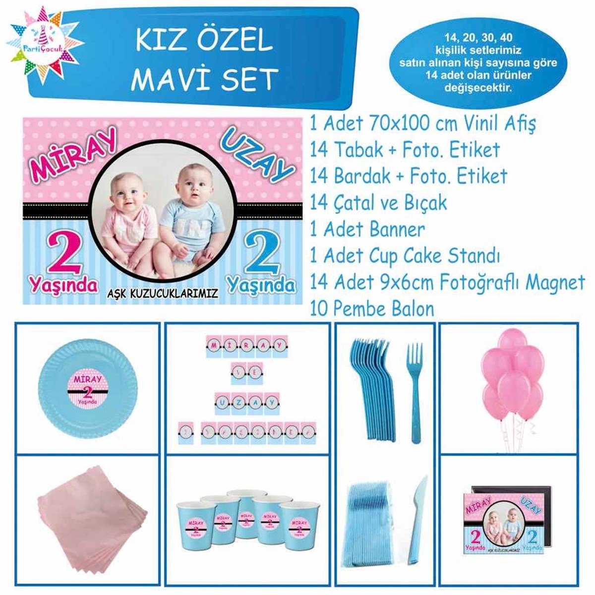 İkizler Puantiyeli Konsept Özel Set  
