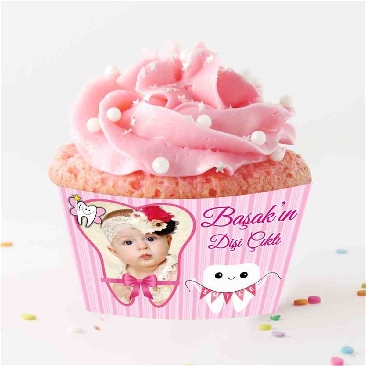 İlk Dişe Gülümse Parti Seti Cupcake Sargısı 