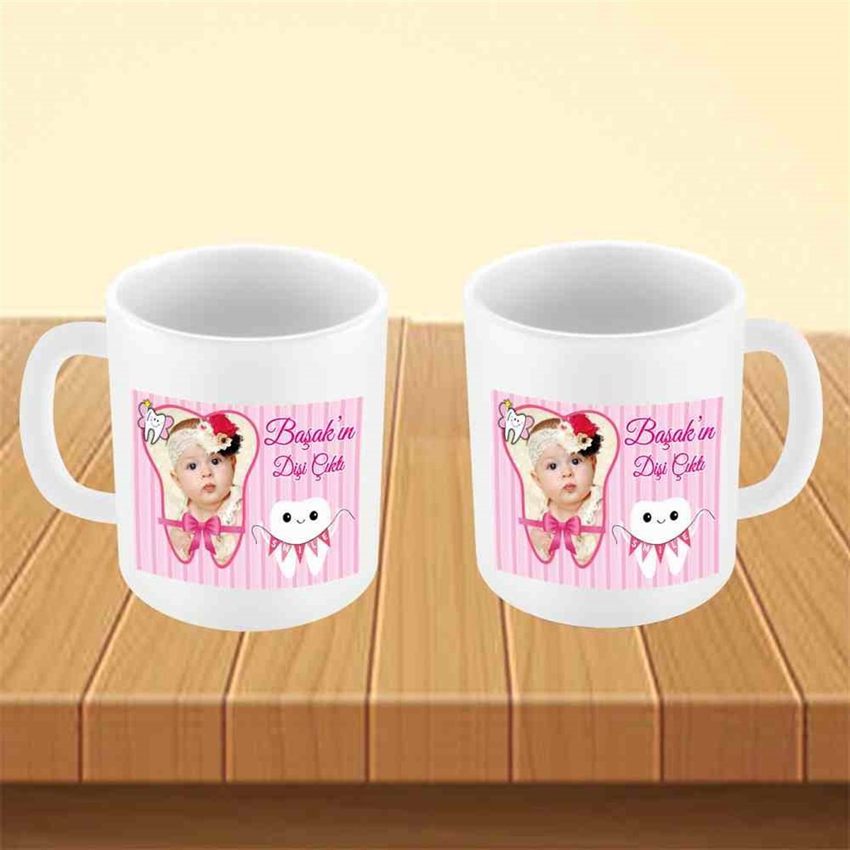 İlk Dişe Gülümse Parti Seti Kupa Bardak Mug 