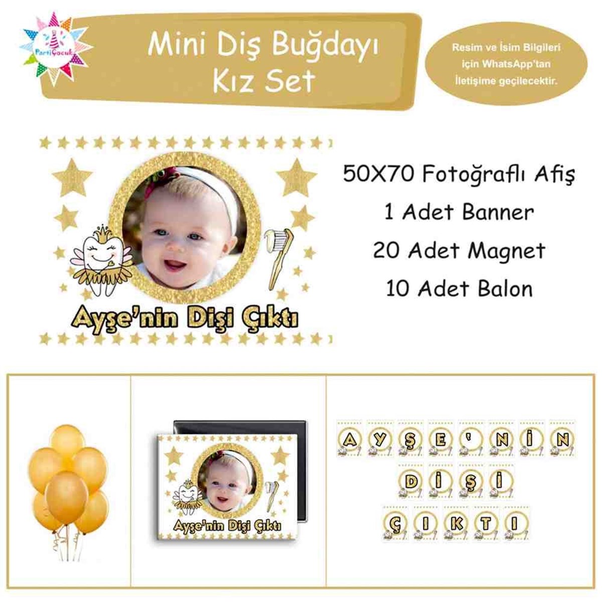 İlk Dişe Gülümse Parti Seti Mini Set 