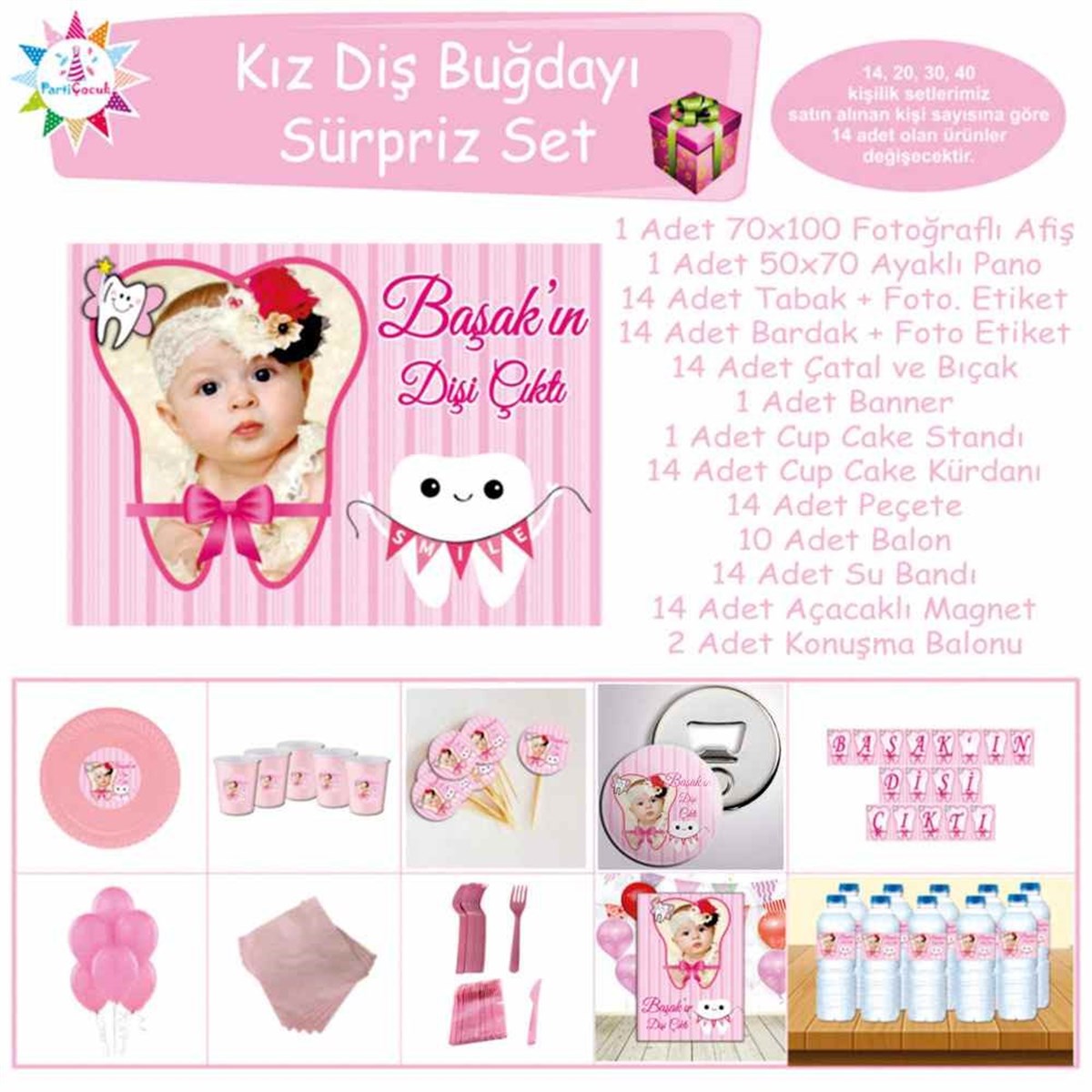 İlk Dişe Gülümse Parti Seti Süpriz Set 