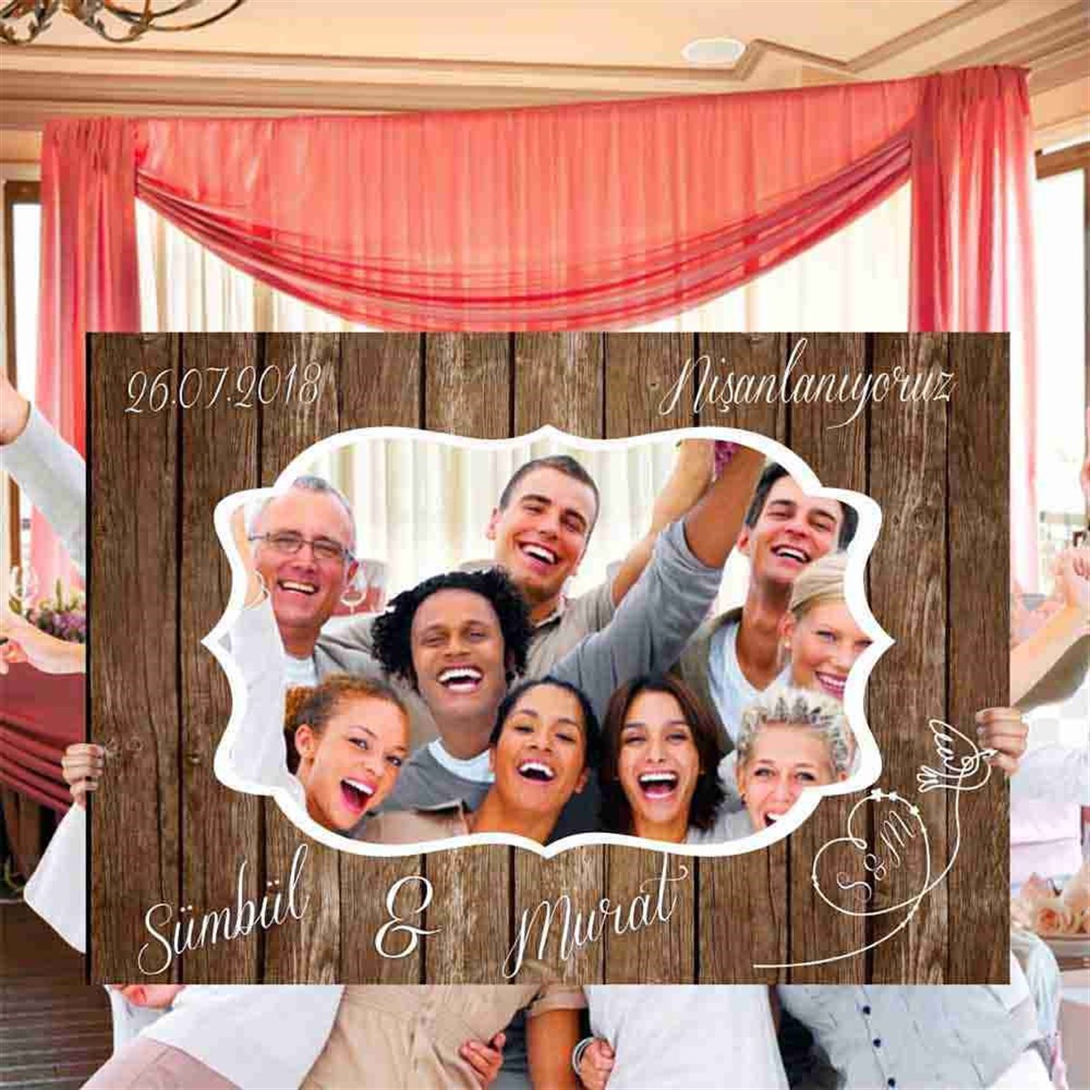İsme Özel Nişan Fotoğraf Çerçeve 
