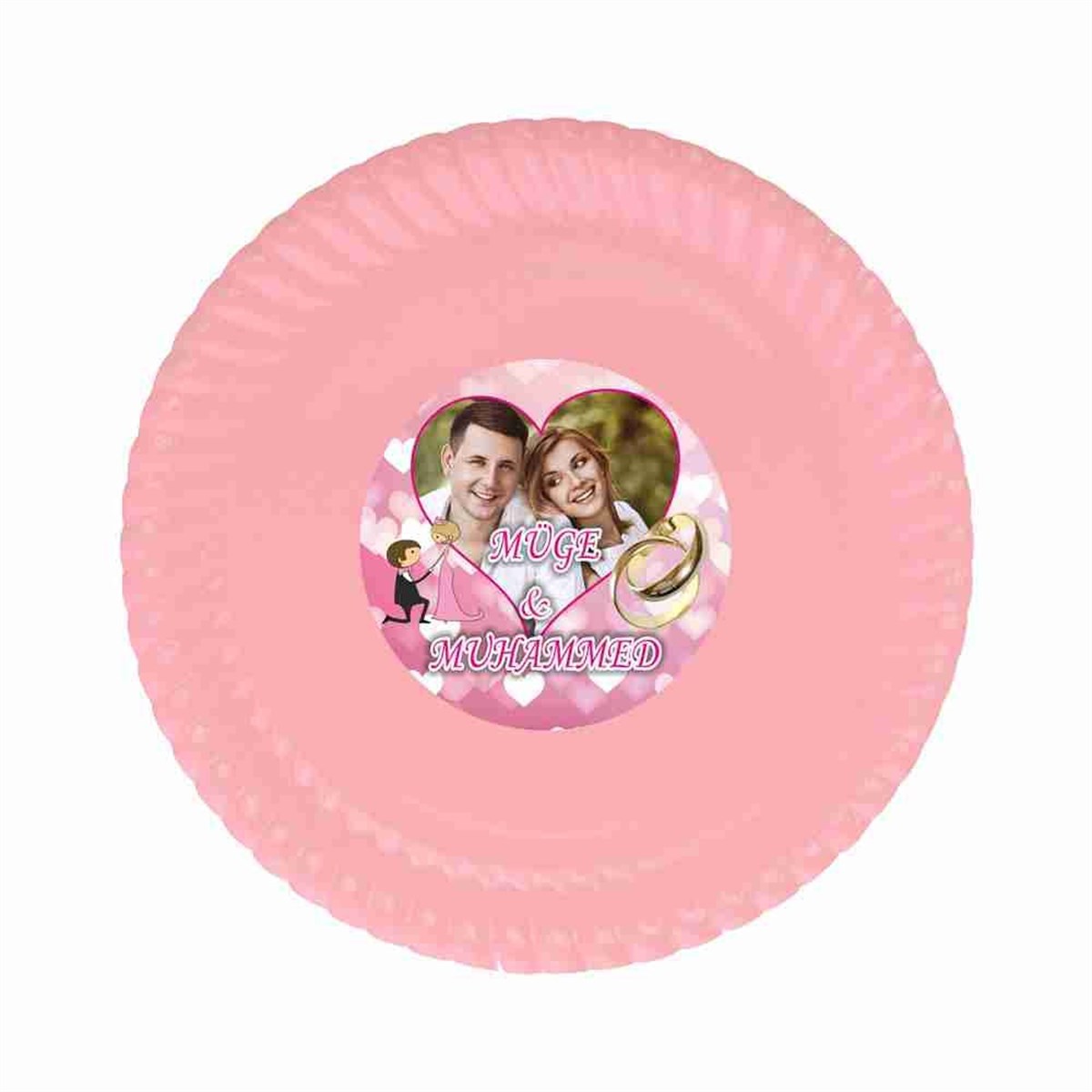 İsme Özel Nişan Stickerlı Tabakı 