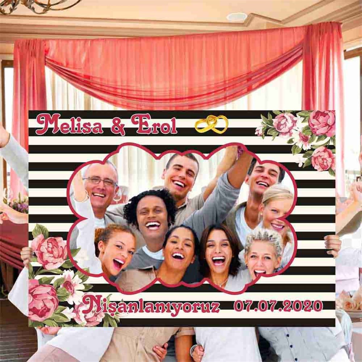 İsteğe Özel Nişan Fotoğraf Çekilme Çerçeve Baskı 