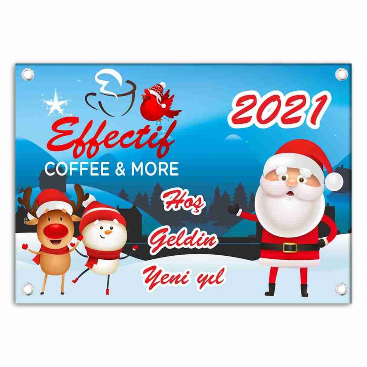 Kafe Yılbaşı Karşılama Afiş 