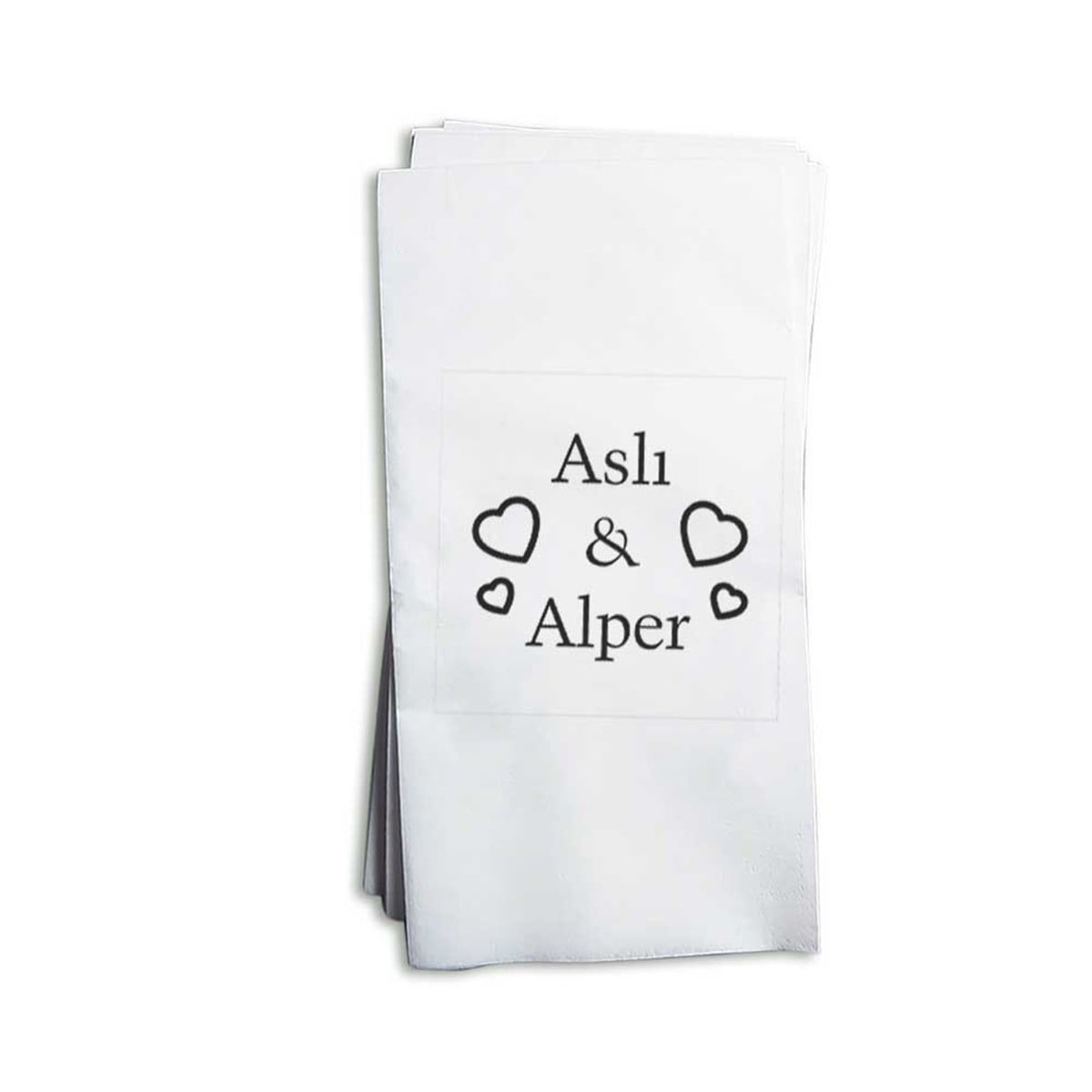 Kalp Figürlü Peçete Baskı 