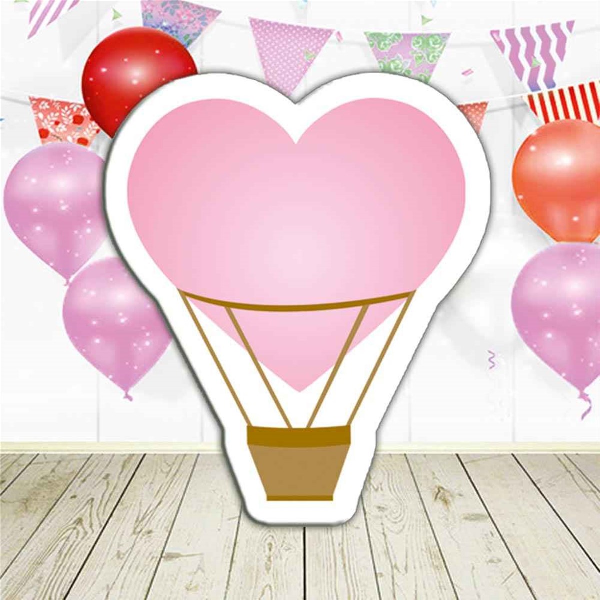 Kalp Uçan Balon Masa Üstü Dekoru 