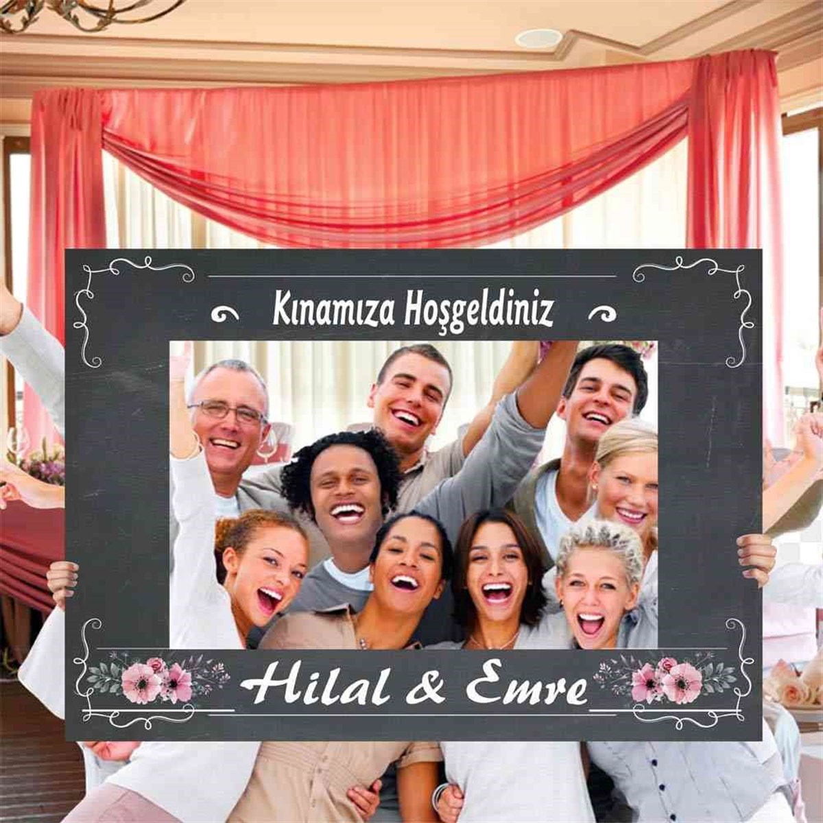 Kara Tahta Tema Fotoğraf Çekilme Çerçevesi 