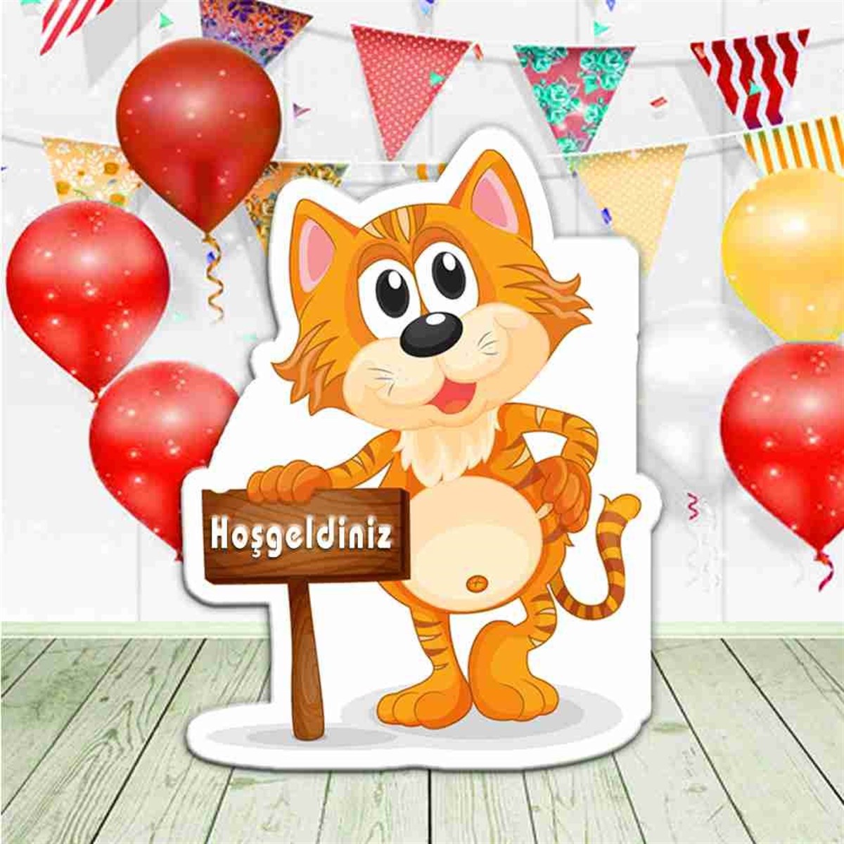 Kedi Temalı Hoş Geldin Pano 
