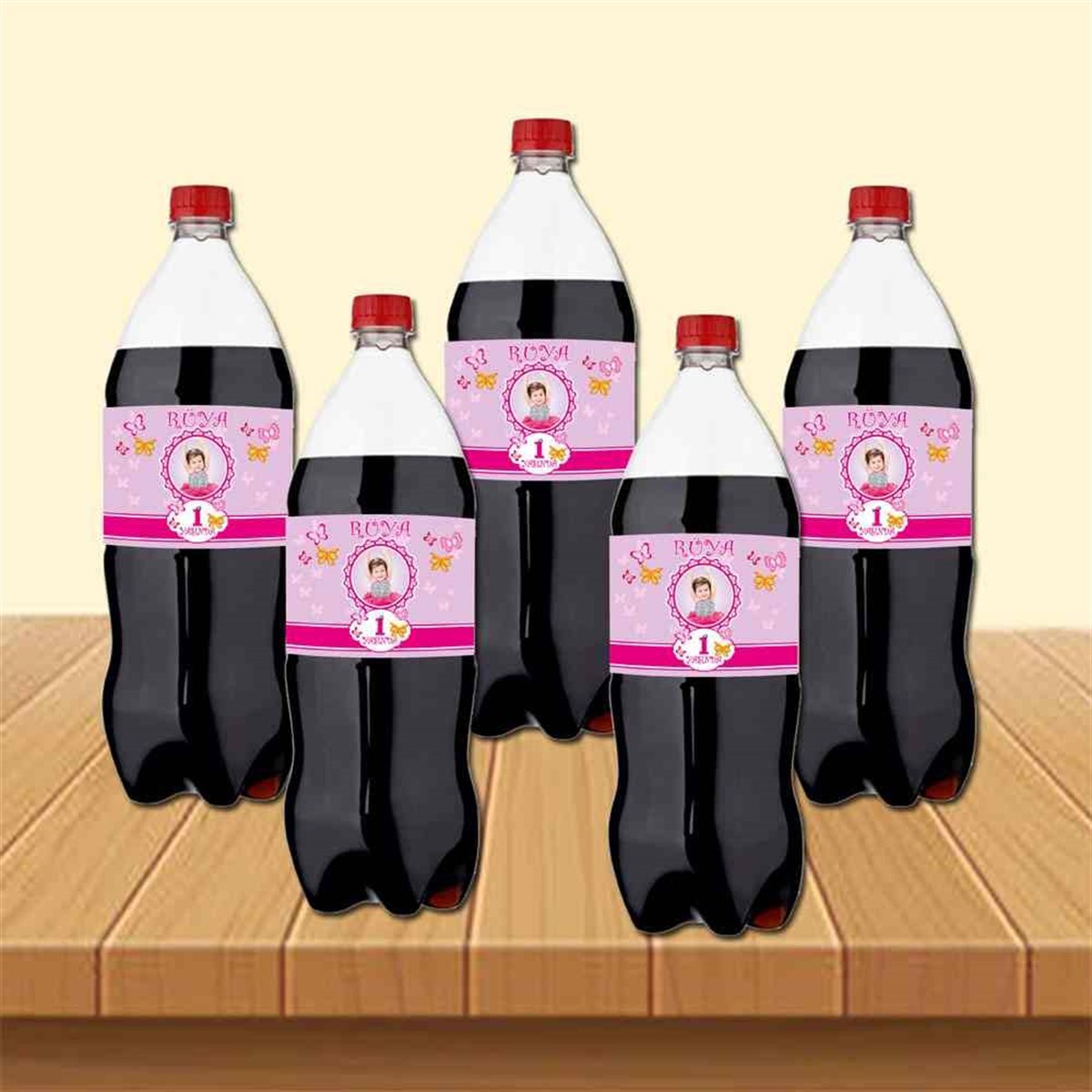 Kelebek Fuşya Cola Şisesi Bandı  