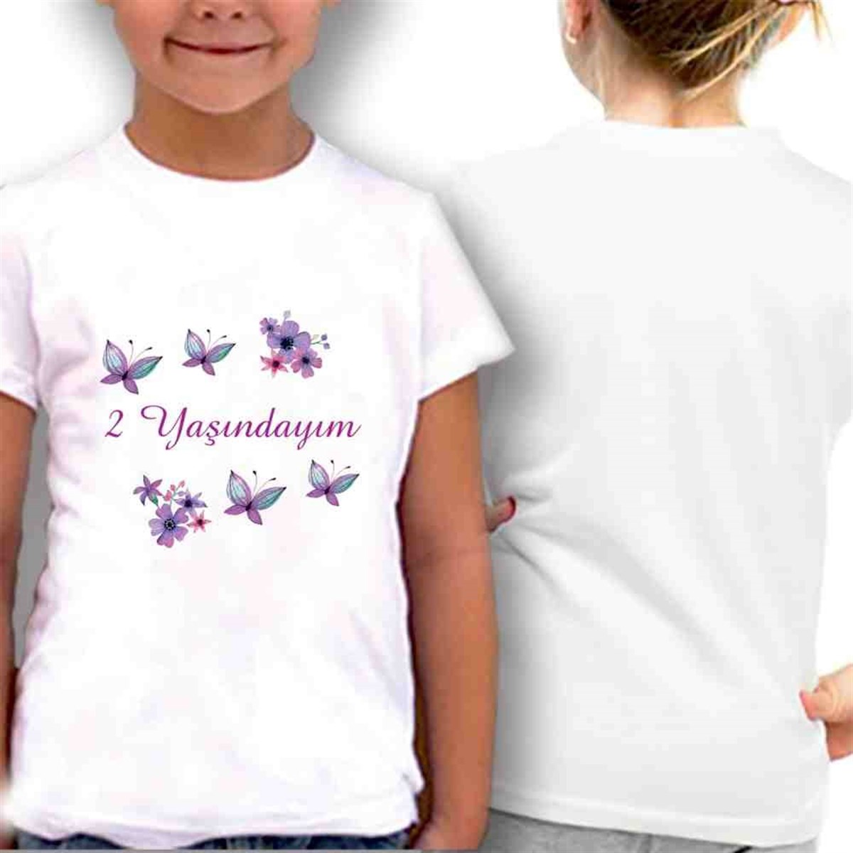 Kelebek Konsepti Kişiye Özel T-Shirt Baskı  