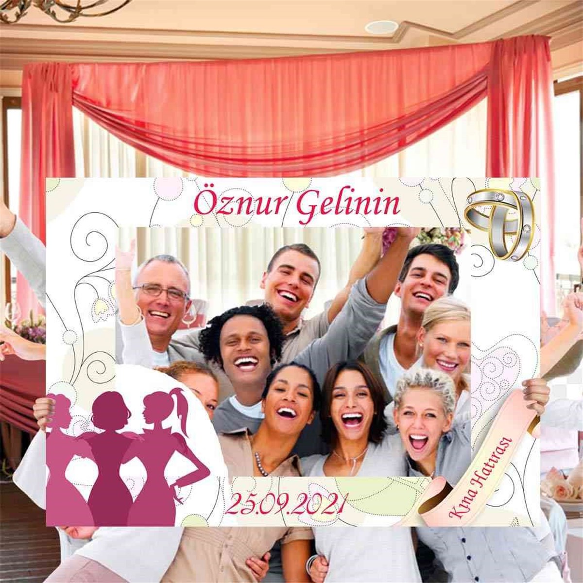 Kına Figürlü Kişiye Özel Selfie Pano 