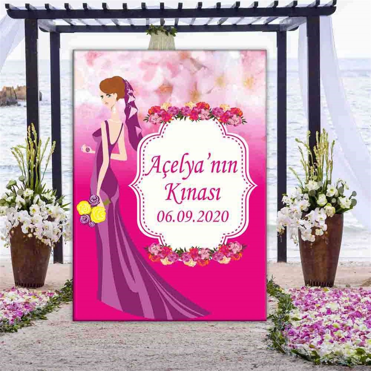 Kına Gecesi Kapı Süsü Pano 