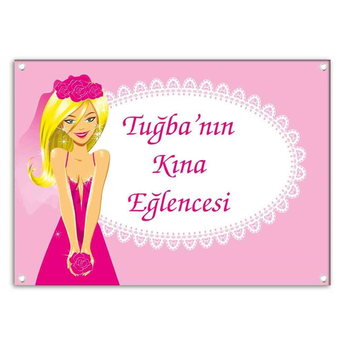 Kına Gecesi Kişiye Özel Afiş Sarışın Kına Kızı 