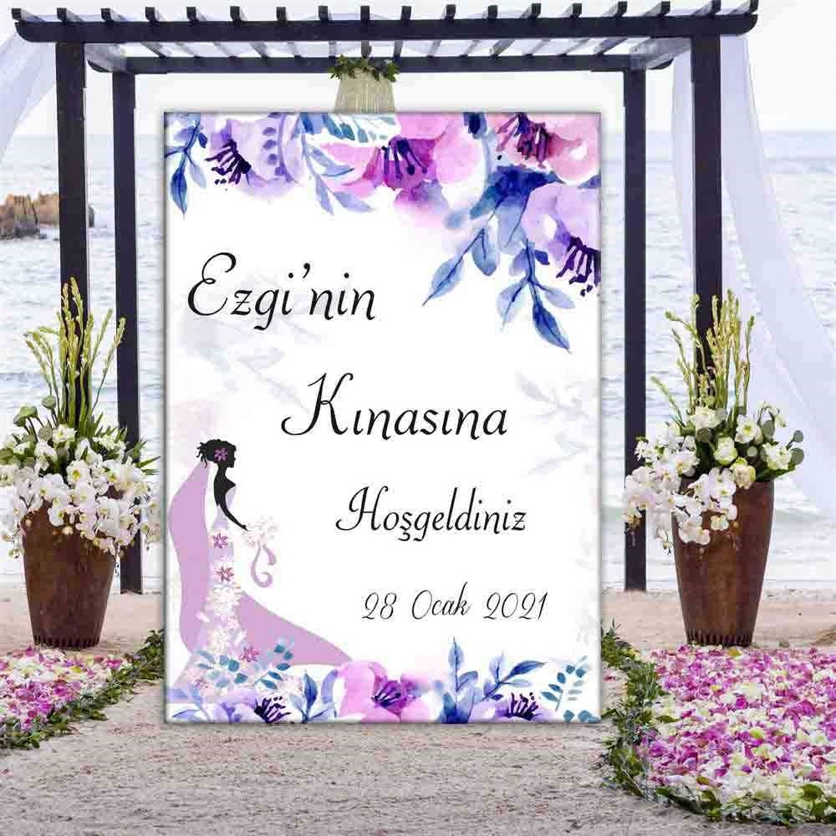 Kına Organizasyon Dekor Karşılama Pano 