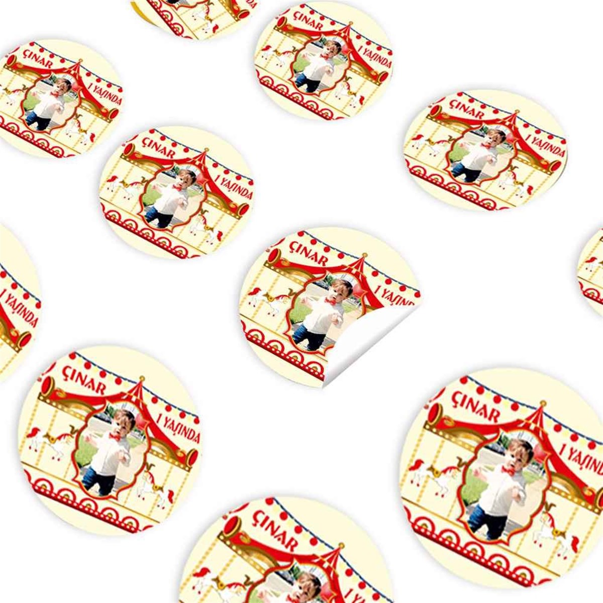 Kırmızı Atlı Karınca Konsept Sticker 30 Adet  