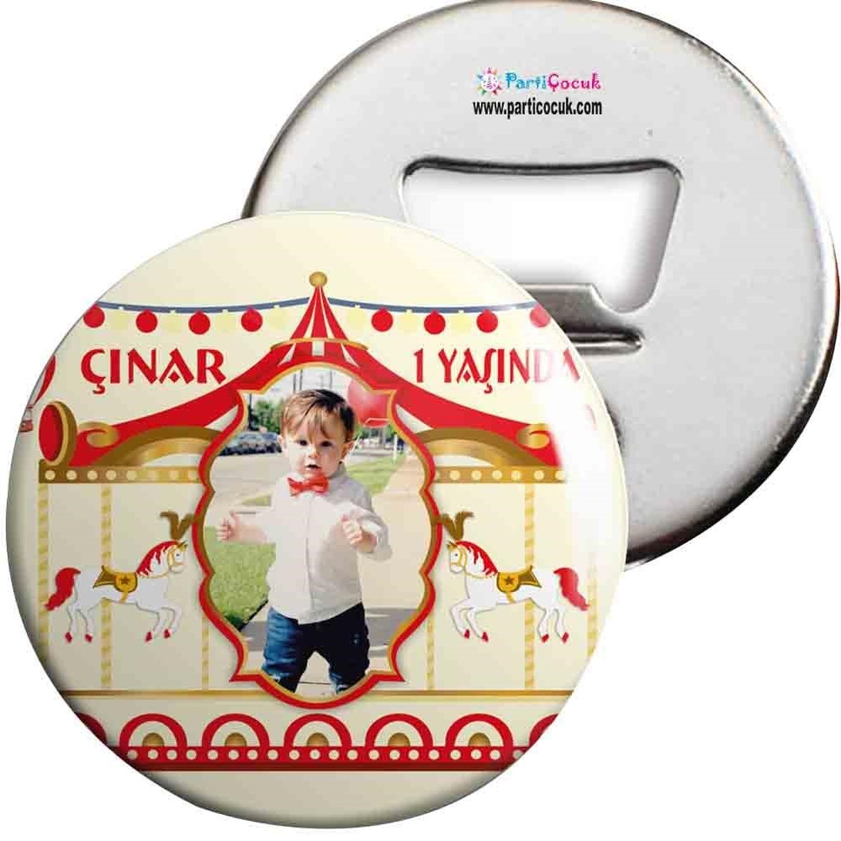 Kırmızı Atlı Karınca Konsepti Açacaklı Magnet Kişiye Özel  
