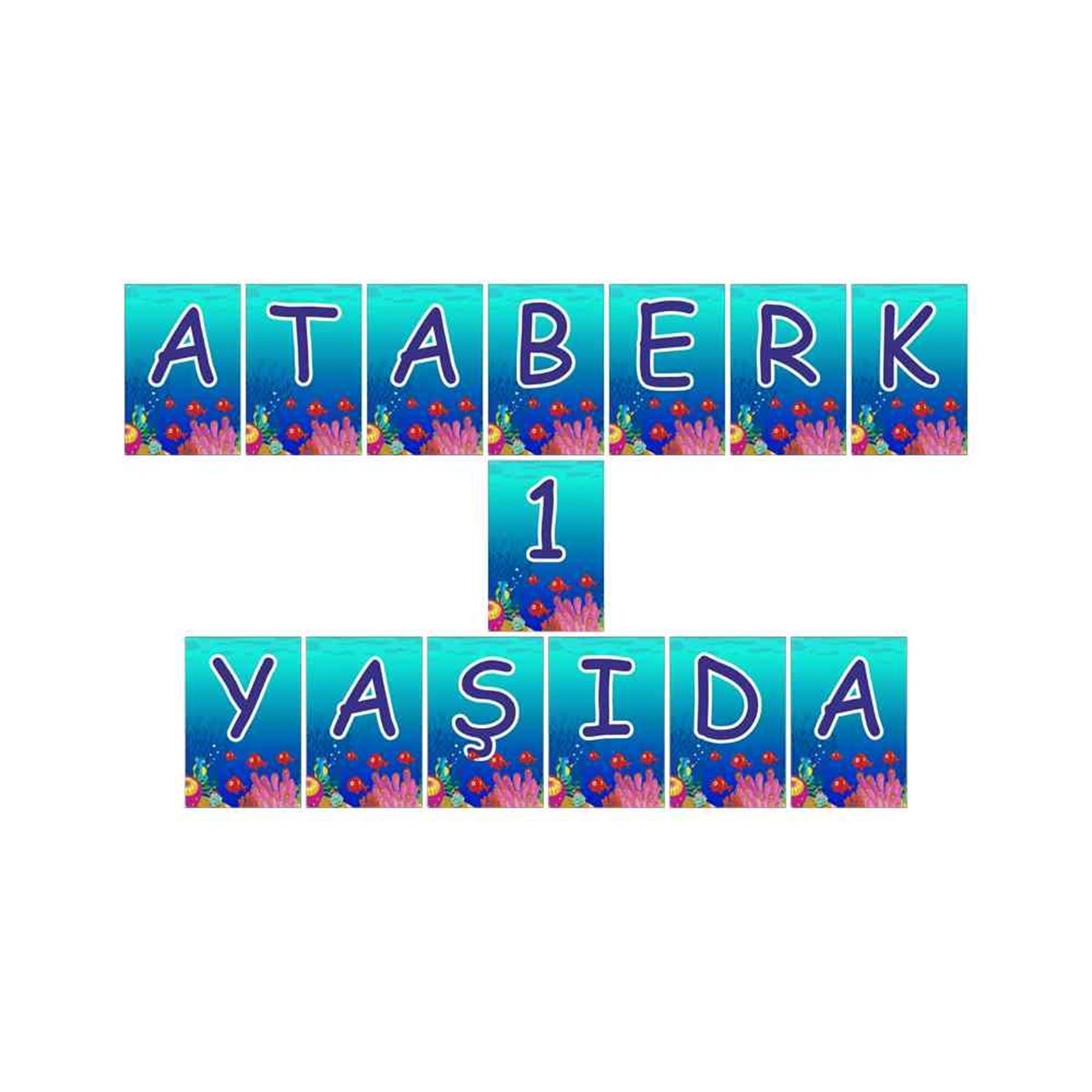 Kırmızı Balık Konsept Harf Banner 