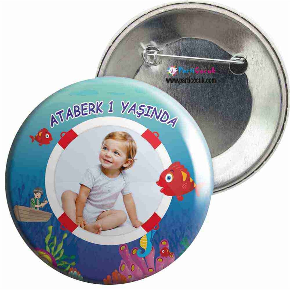 Kırmızı Balık Konsept İğneli Rozet  