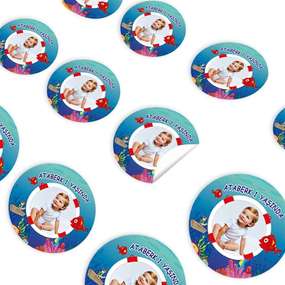 Kırmızı Balık Konsept Sticker 30 Adet 