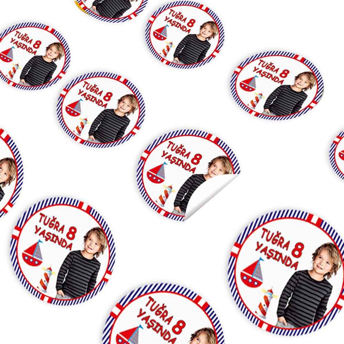 Kırmızı Deniz Konsept Sticker 30 Adet 