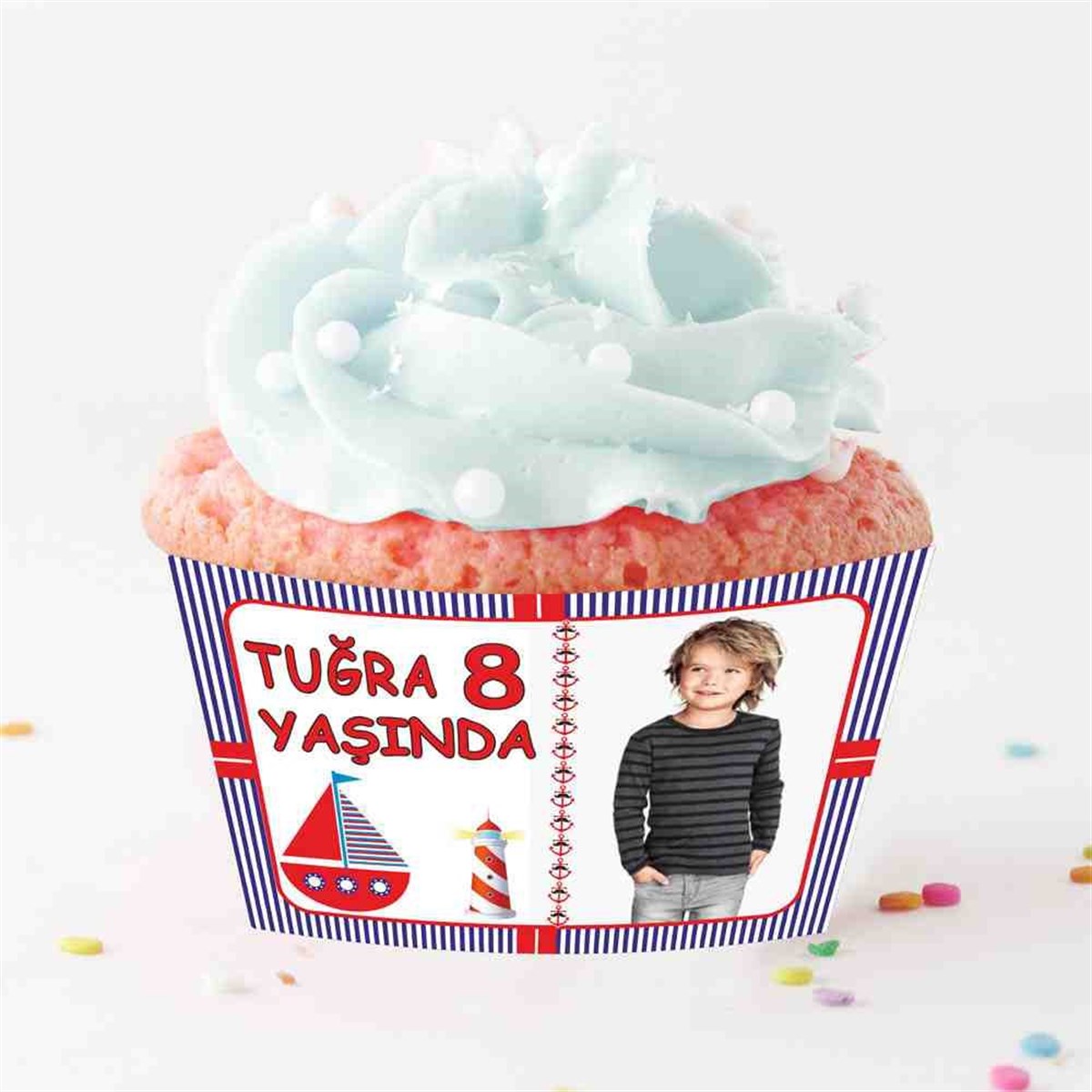 Kırmızı Deniz Temalı Cupcake Sargısı 